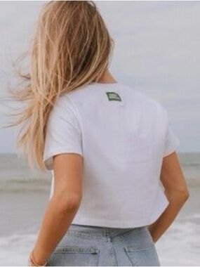 Daily Drills White Cropped Tee Boxy Cotton T-Shirt M/L Minimalist